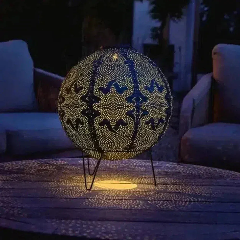 Solar Globe Lantern – Marrakesh-Inspired Outdoor Solar Light
