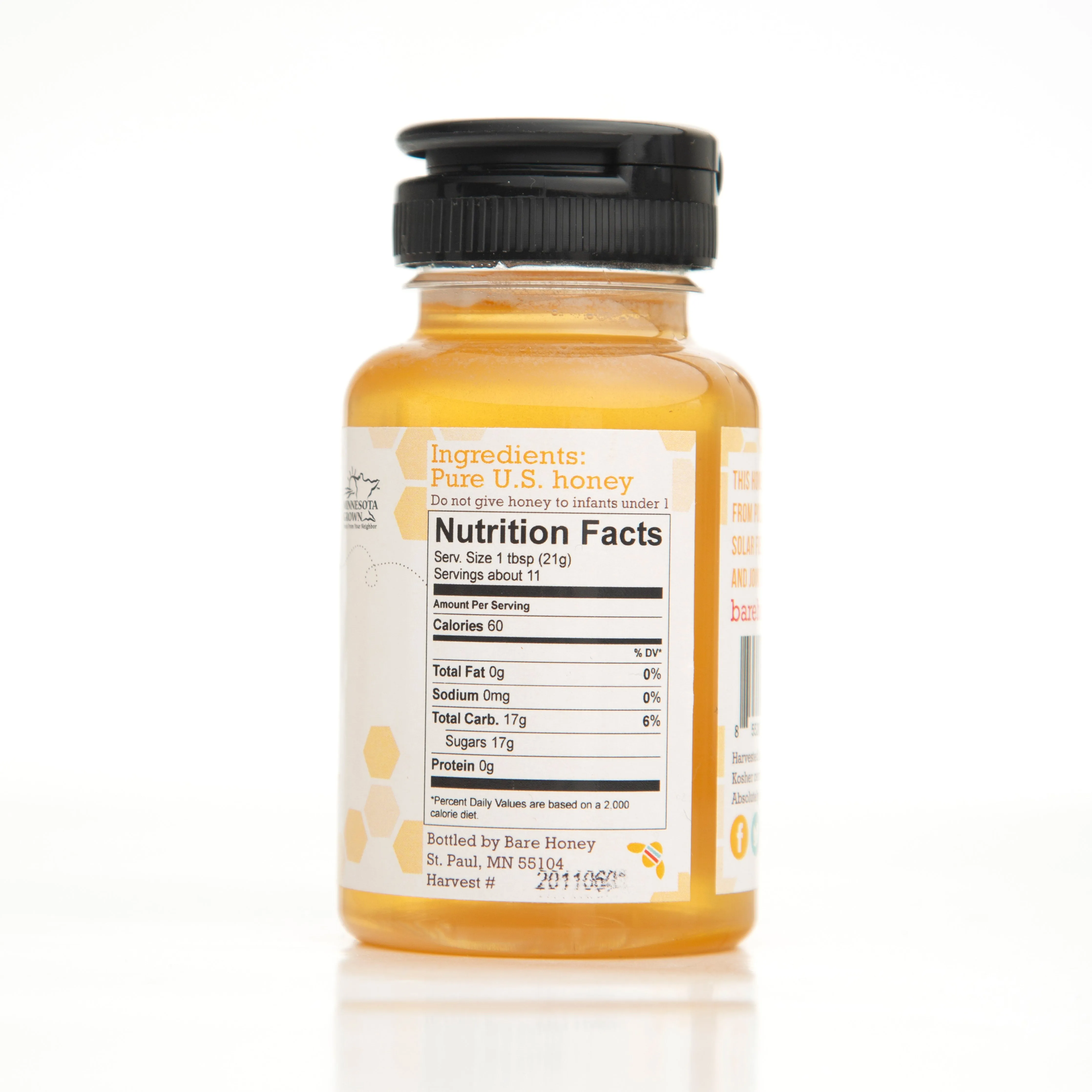 Solar Grown HoneyTM 8 oz squeez Bottle