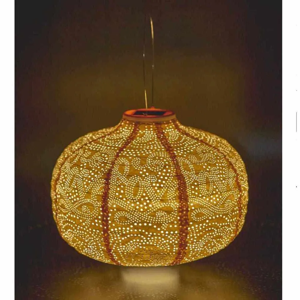 Solar Lantern Pumpkin Yellow