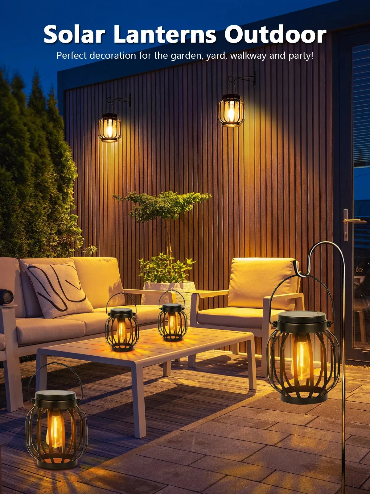 Solar Lanterns Waterproof Outdoor Hanging & Table Lights for Garden, Porch & Patio