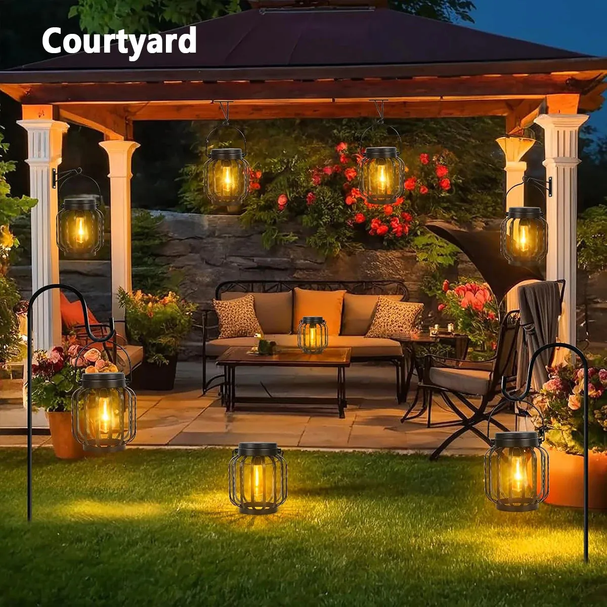 Solar Lanterns Waterproof Outdoor Hanging & Table Lights for Garden, Porch & Patio