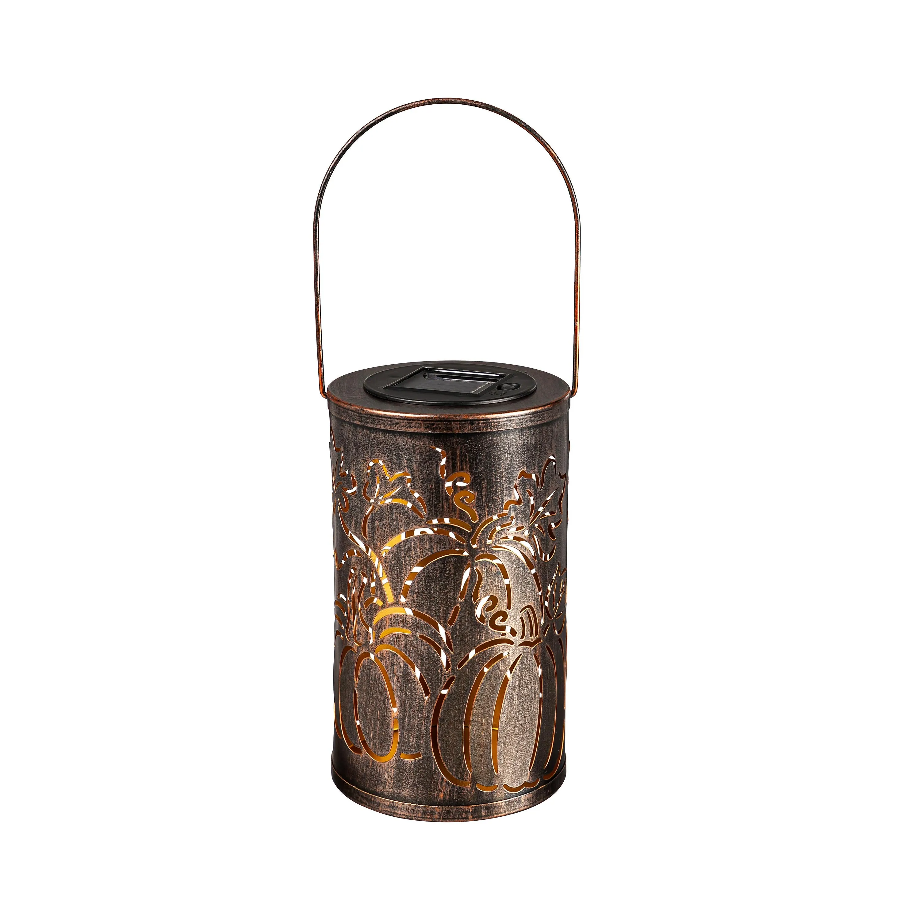 Solar Oil Rubbed Bronze Cut Out Lantern