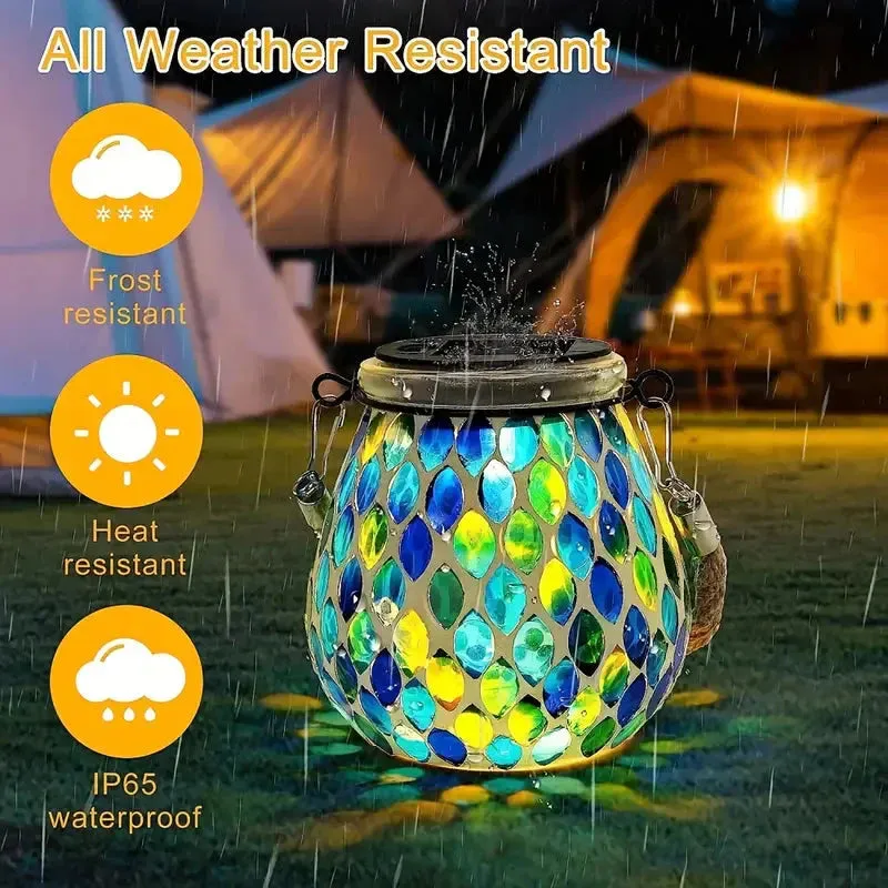 Solar Outdoor Mosaic Lantern