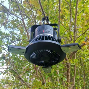 Solar Portable Lanterns with Fan: Outdoor Camping Fan Light