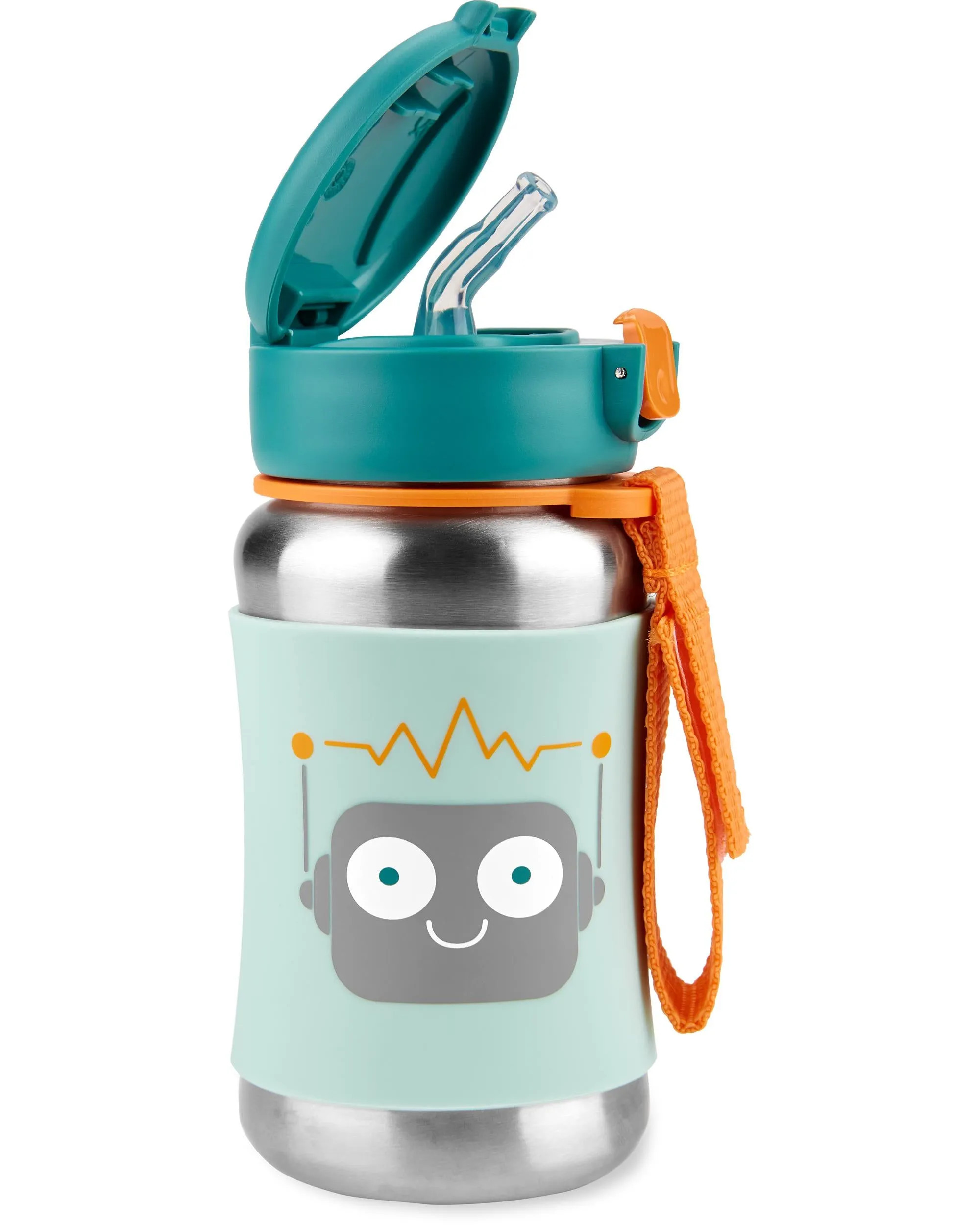 Spark Style Stainless Steel Straw Bottle - Robot | Skip Hop