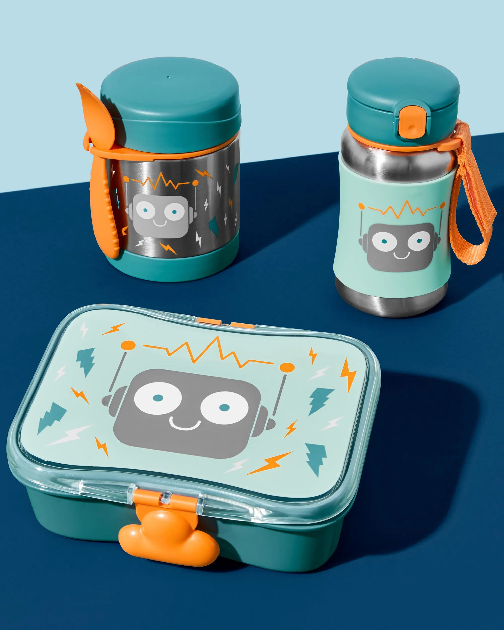 Spark Style Stainless Steel Straw Bottle - Robot | Skip Hop