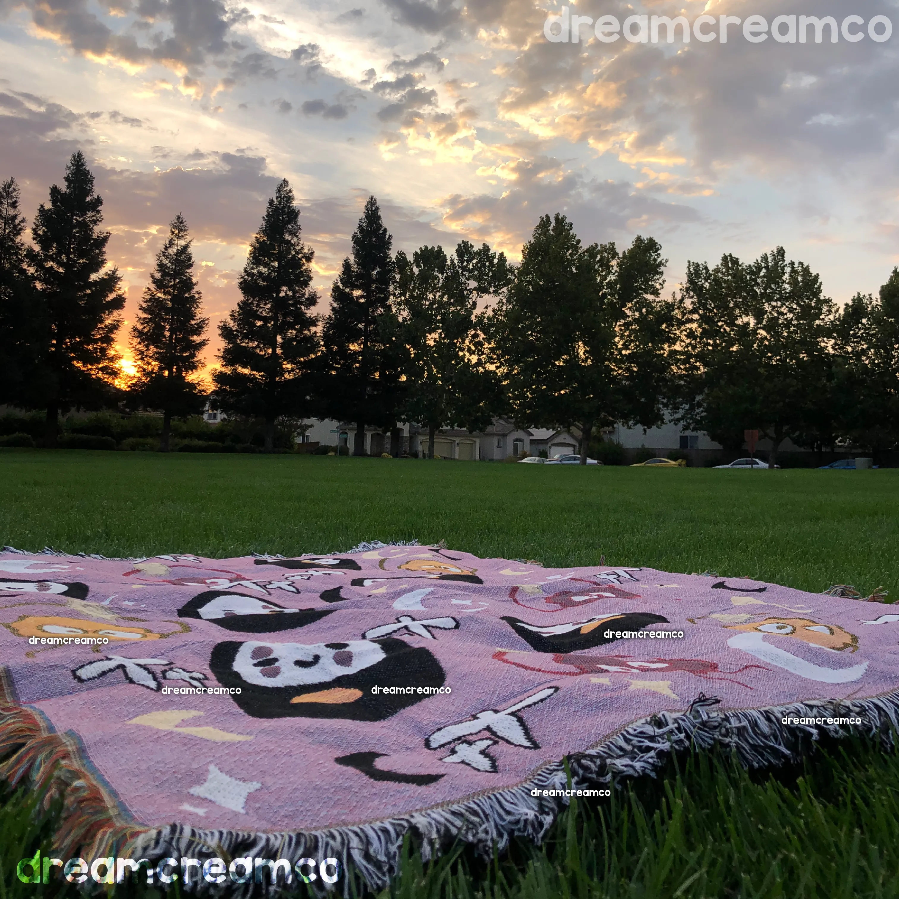 Spooky Spirits Woven Tapestry Blanket