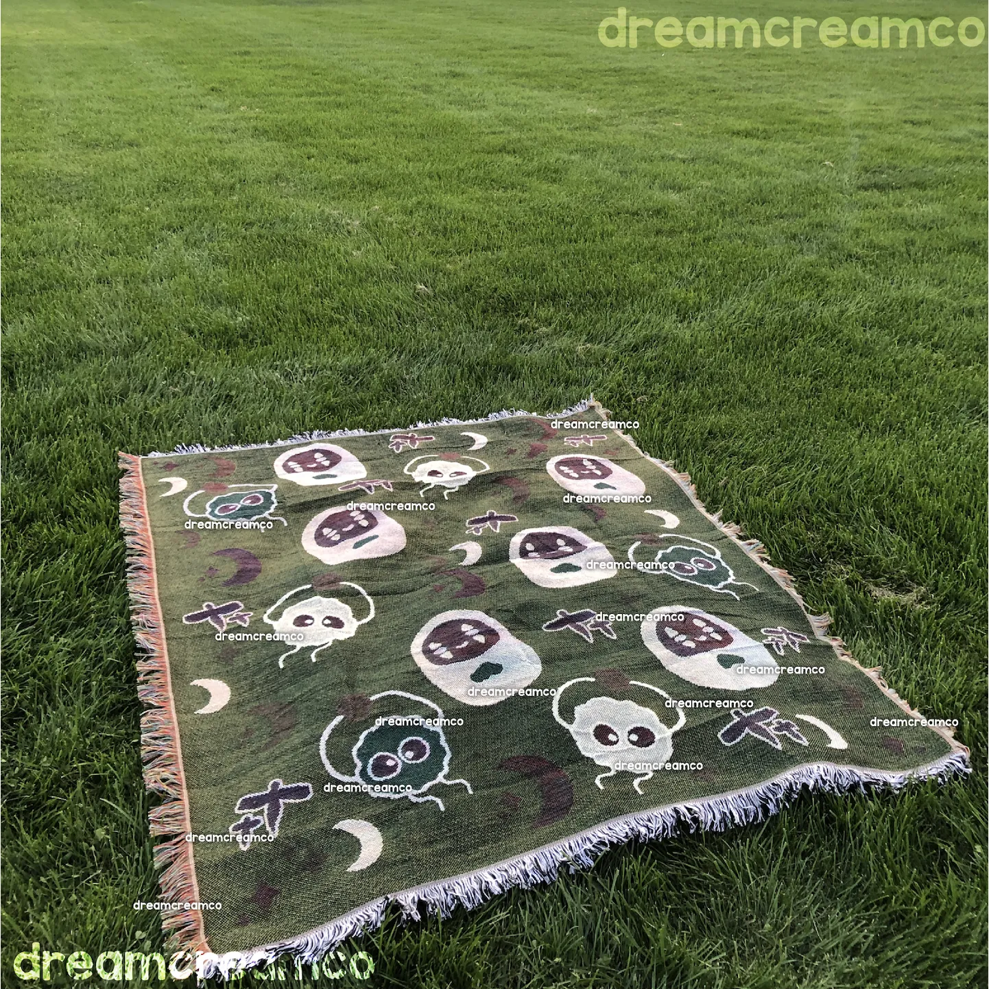 Spooky Spirits Woven Tapestry Blanket