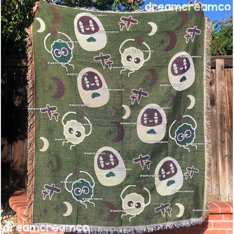 Spooky Spirits Woven Tapestry Blanket