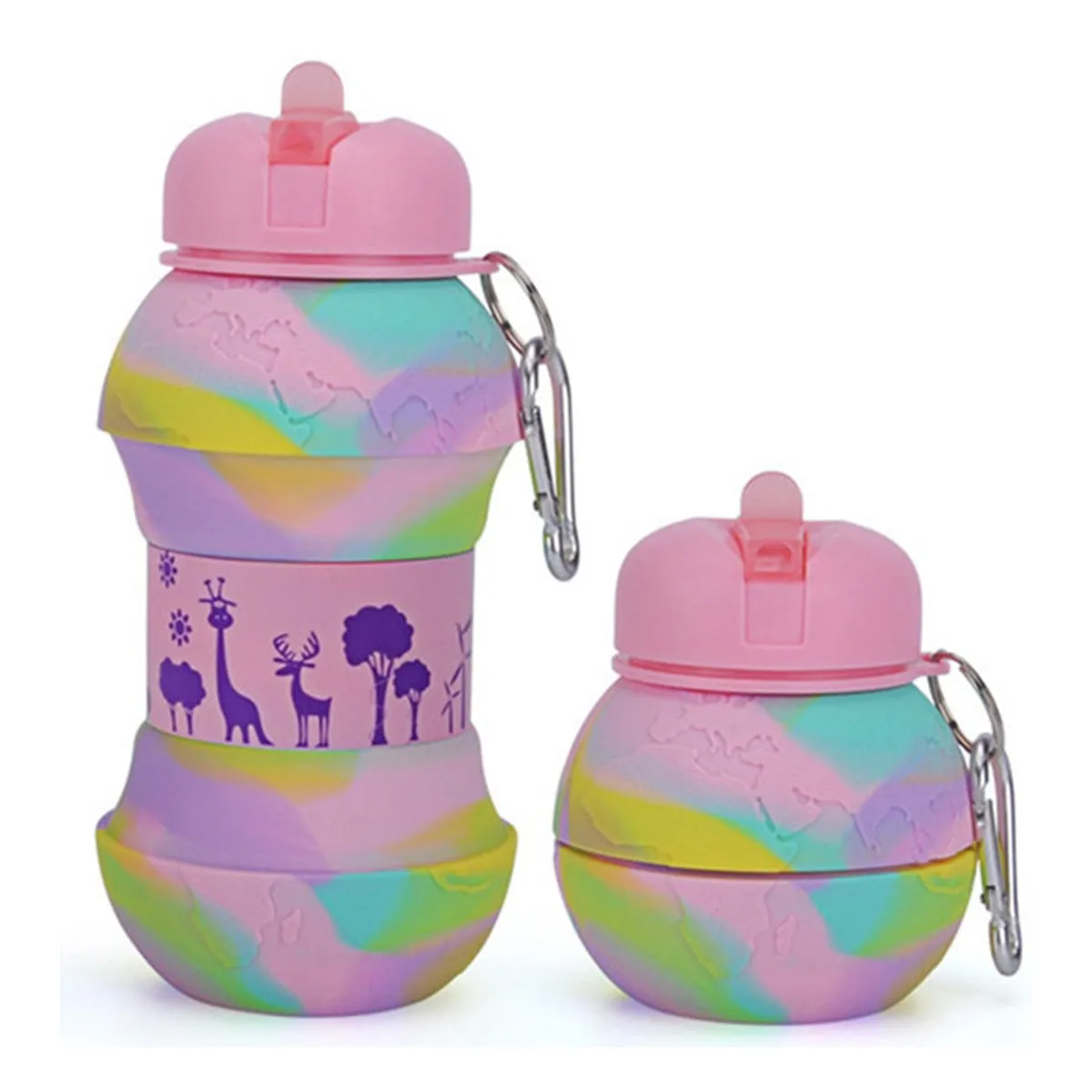 Sports Water Bottle Silicone Collapsible Spherical Drinking Mug