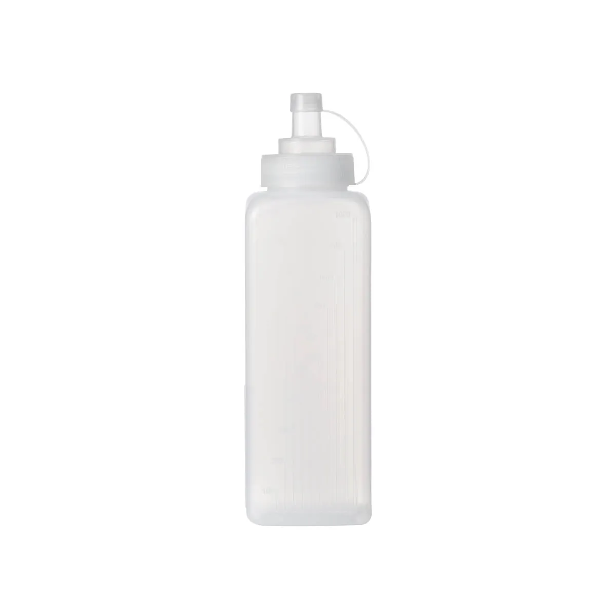 Square Wide Mouth Squeeze Bottle Graduated 1000ml Clear
