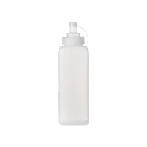 Square Wide Mouth Squeeze Bottle Graduated 1000ml Clear