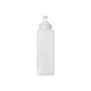 Square Wide Mouth Squeeze Bottle Graduated 800ml Clear