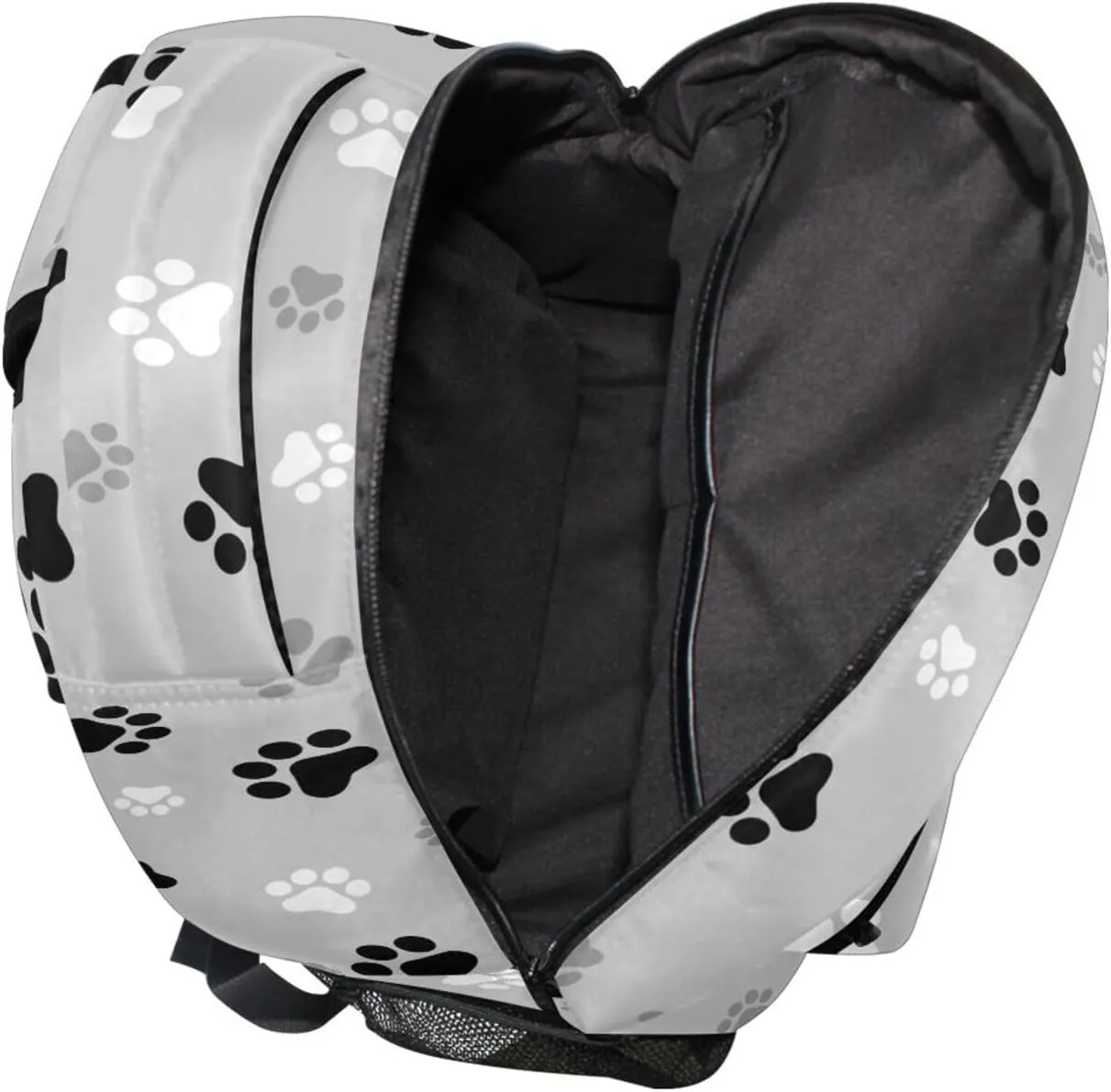 Student Backpack with Name Tag Slot Dog Paw Print Lightweight and Comfortable School Bag Laptop Backpack with Side Pocket