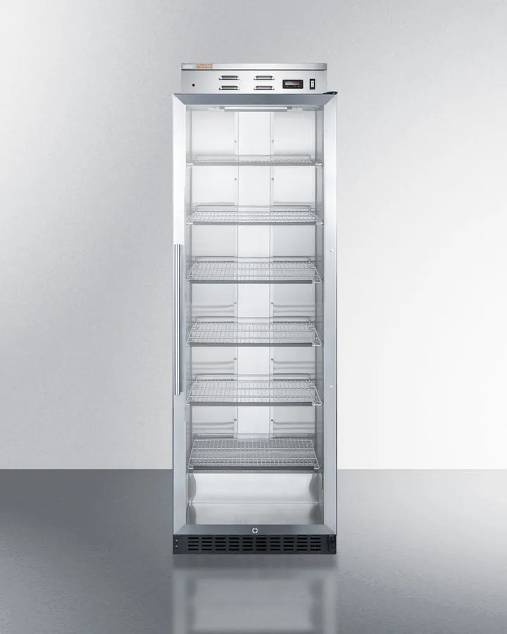 Summit PureTherm 24" Wide Full-Sized Glass Door Blanket Warmer with Stainless Steel Cabinet - PHC101GCSS