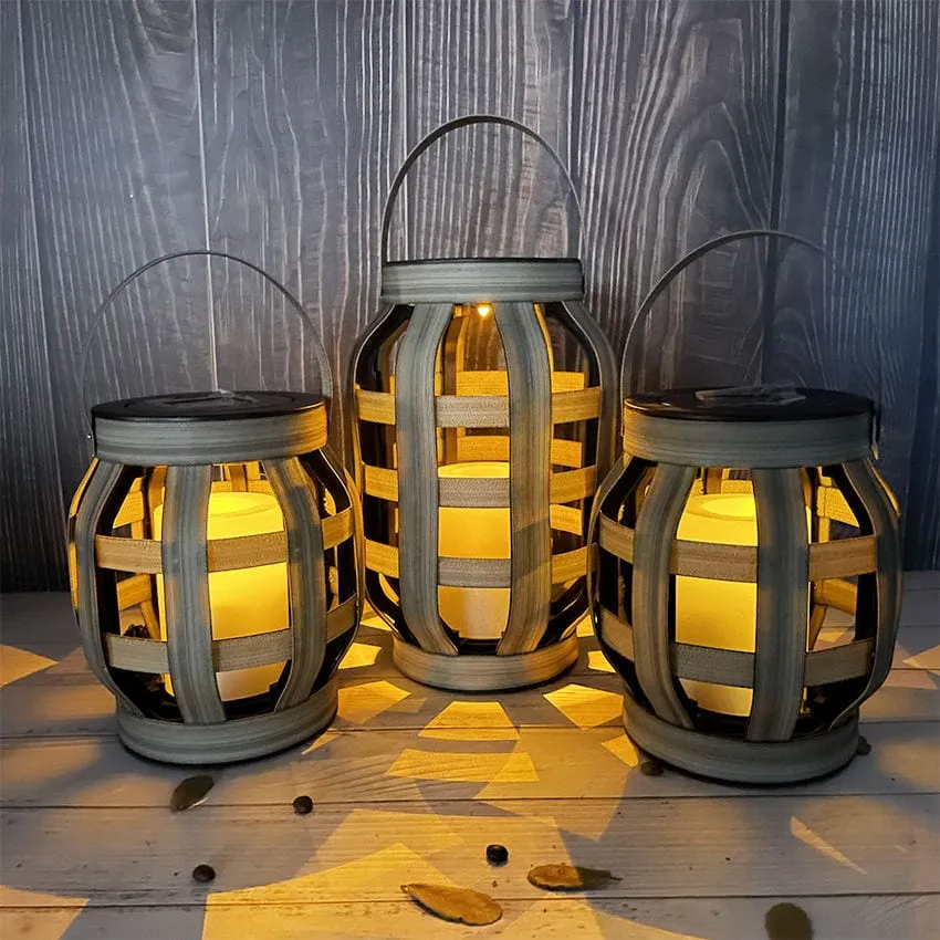 Sunny Glow Rattan Lantern