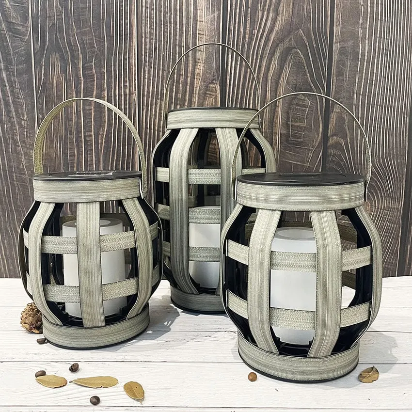 Sunny Glow Rattan Lantern