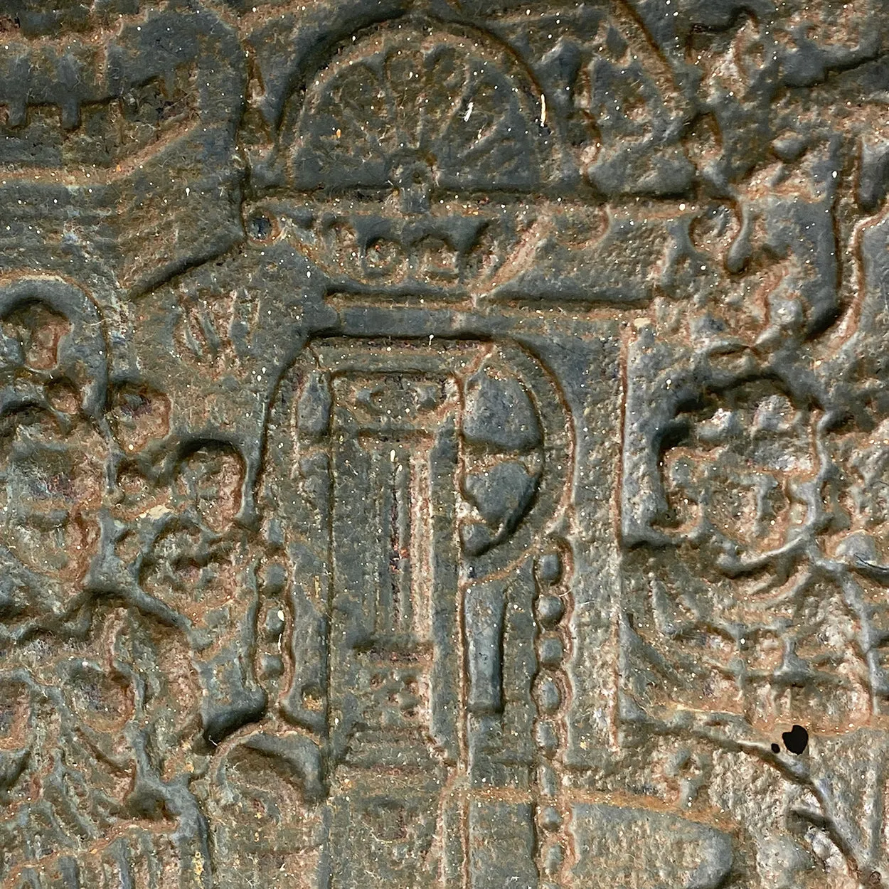 Swedish Baroque Cast Iron Jamb / Five-Plate Stove Plate Panel