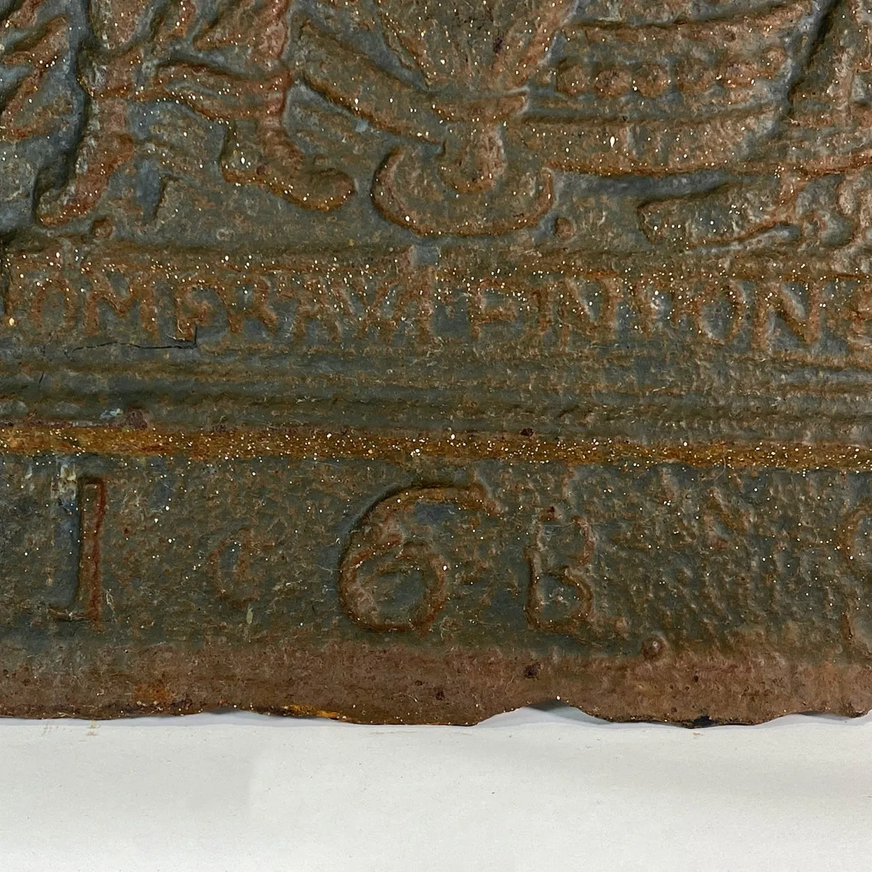 Swedish Baroque Cast Iron Jamb / Five-Plate Stove Plate Panel
