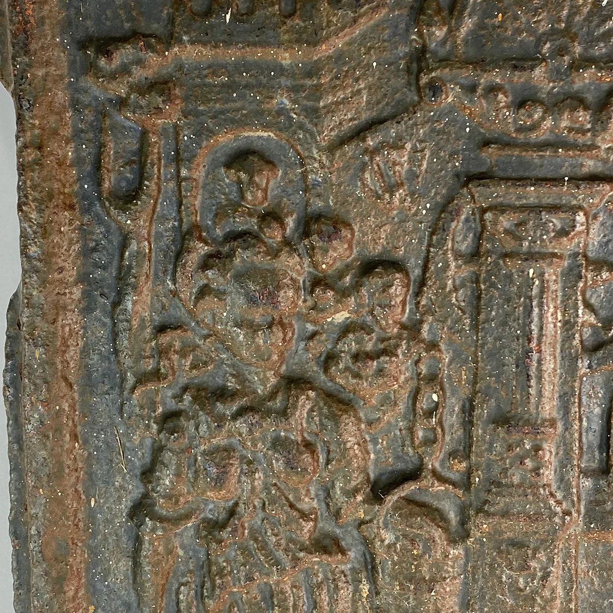 Swedish Baroque Cast Iron Jamb / Five-Plate Stove Plate Panel