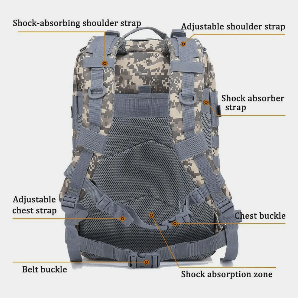 Tactical 45L Molle Rucksack Backpack | Military 3P Tactical Backpack