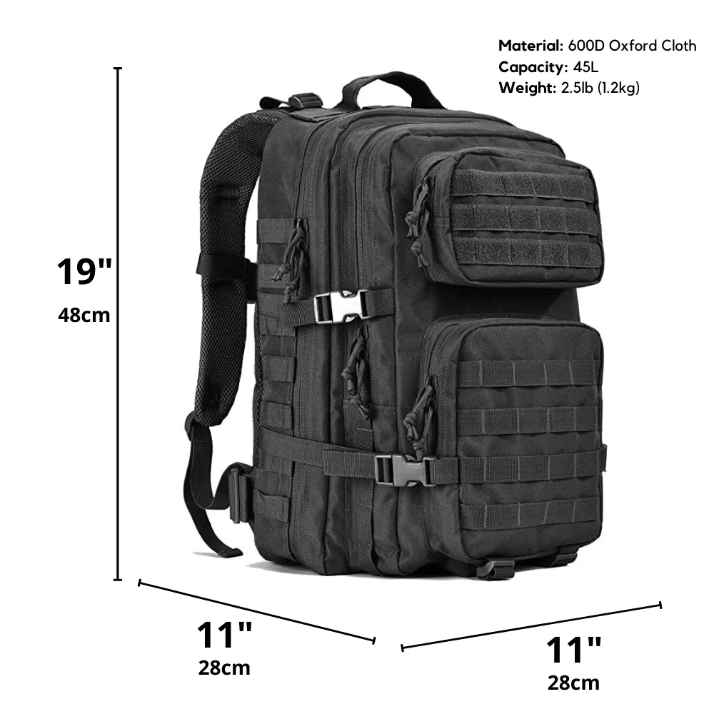 Tactical 45L Molle Rucksack Backpack | Military 3P Tactical Backpack
