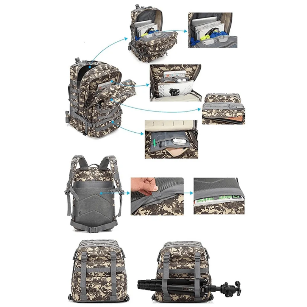 Tactical 45L Molle Rucksack Backpack | Military 3P Tactical Backpack