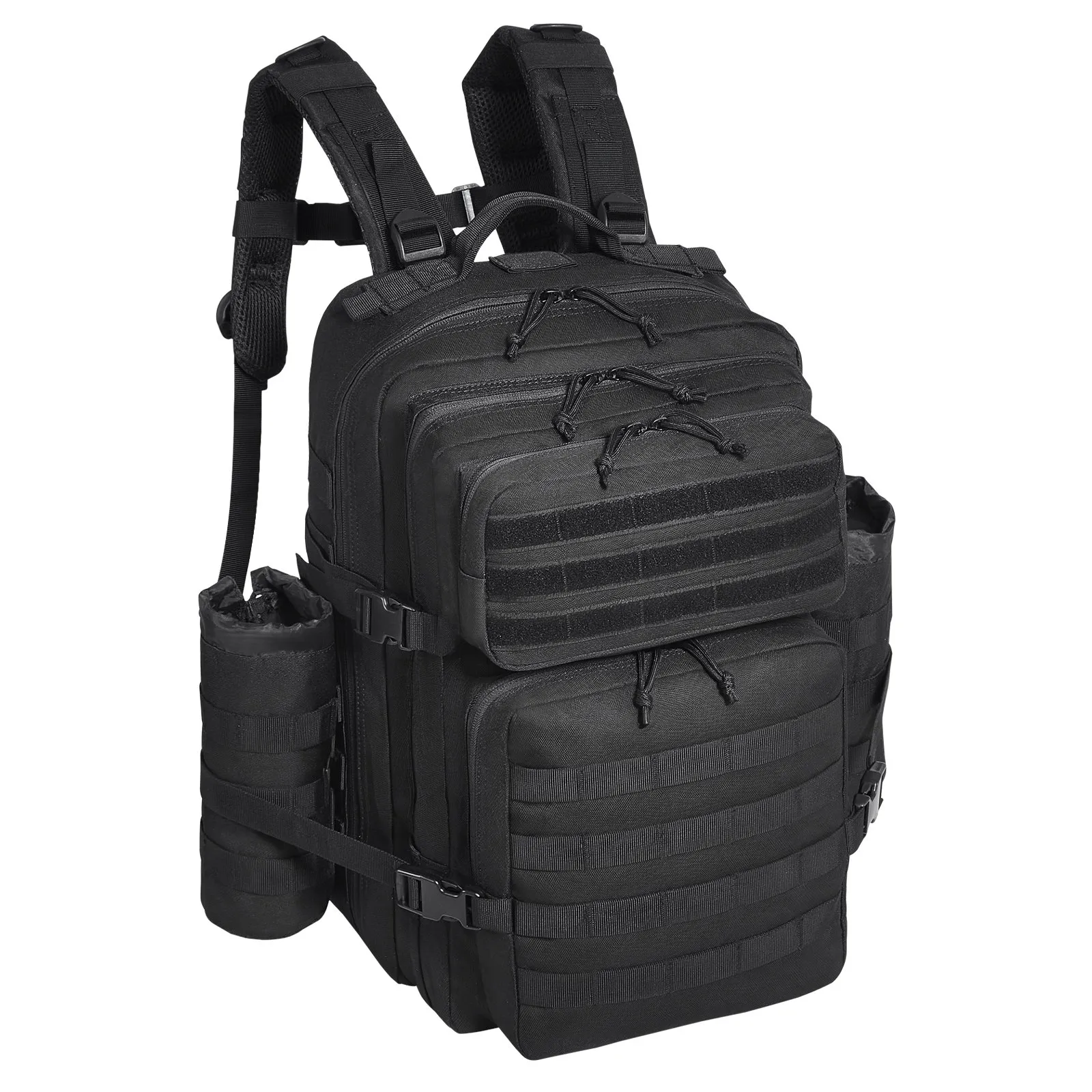 Tactical Backpack 45L Military Backpack with Molle Mode & 3 Compartments,Military Tactical Backpack For Men Molle Daypack 3 Day Bug Out Bag Hiking Rucksack With Bottle Holder