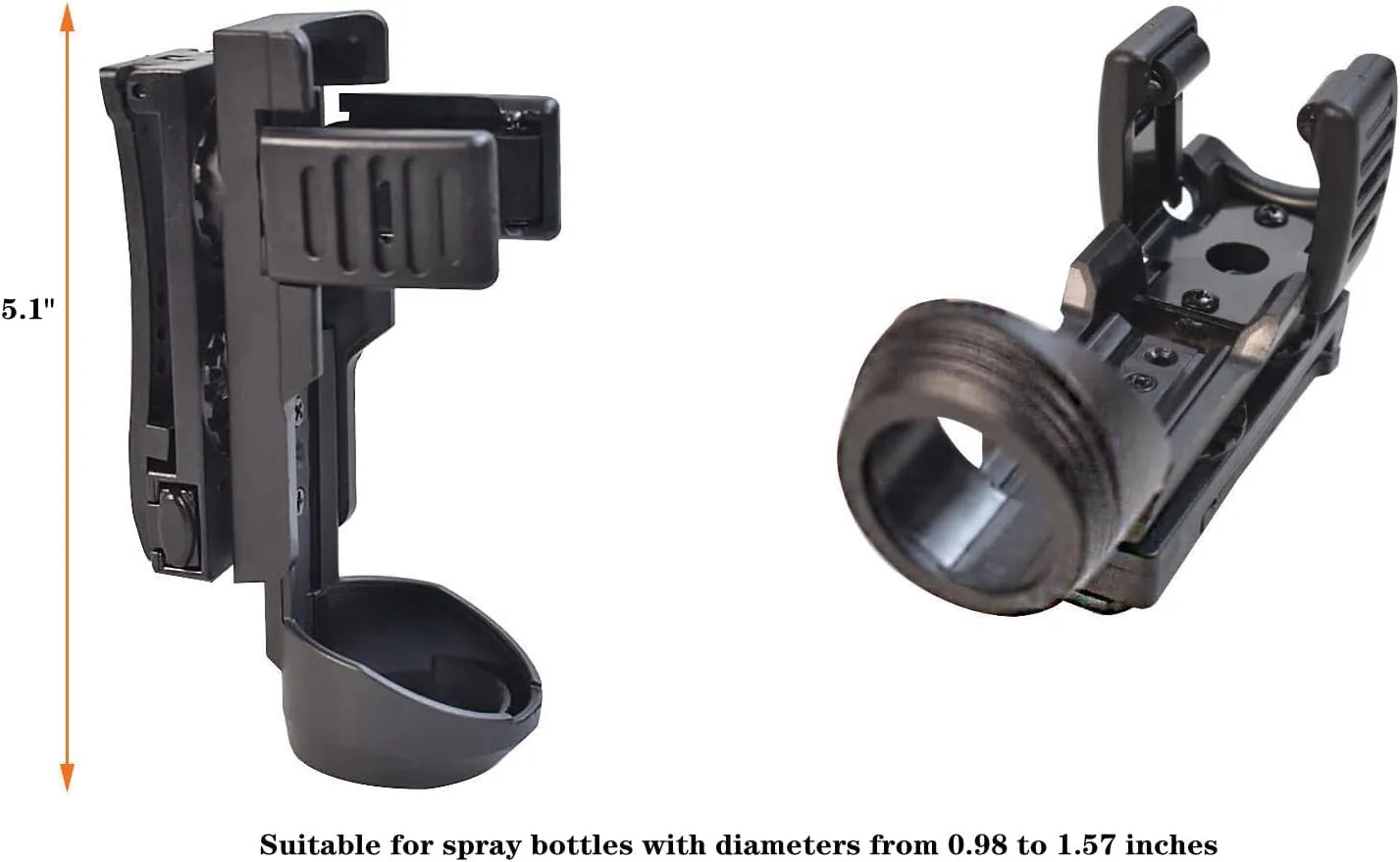 Tactical Flashlight/Baton Holster, Rotatable Duty Belt Flashlight Holder, Suitable for 0.9"-1.2" Diameter Flashlights,21” to 26” Telescopic Baton