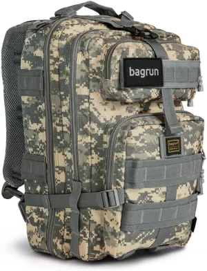 Tactical Military Backpack - Military Grade Molle Army Bag with Multiple Storage for Hiking Trekking (Digital Camouflage)