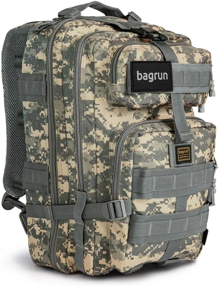 Tactical Military Backpack - Military Grade Molle Army Bag with Multiple Storage for Hiking Trekking (Digital Camouflage)
