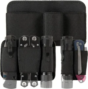 Tactical Modular Organizer Velcro Pouch: EDC Pocket Organizer Molle Velcro Panel Elastic Tool and Accessories Holder Attachment for Backpack/Tactical Vest -1 Set