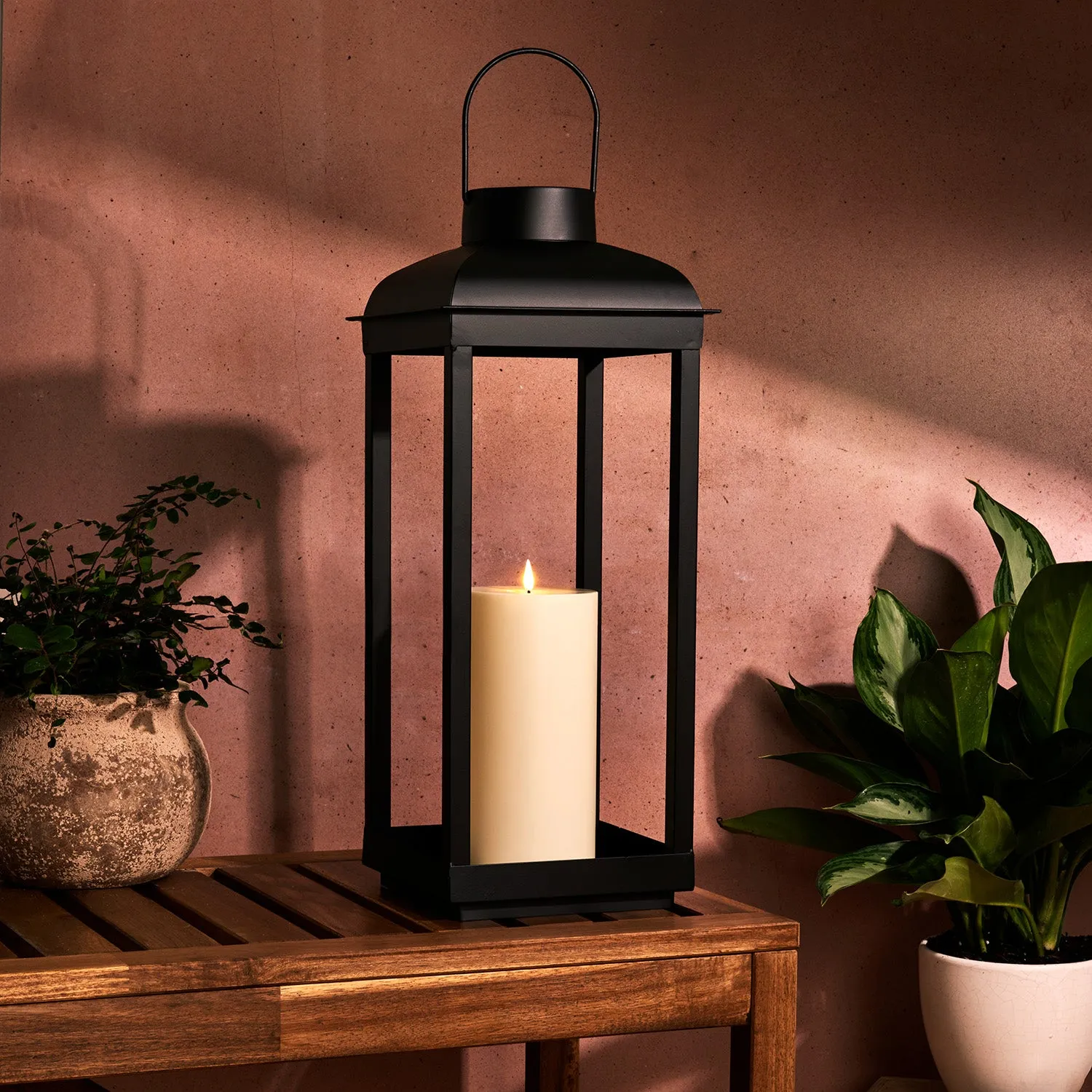 Tanner Solar Flameless Lantern, Large