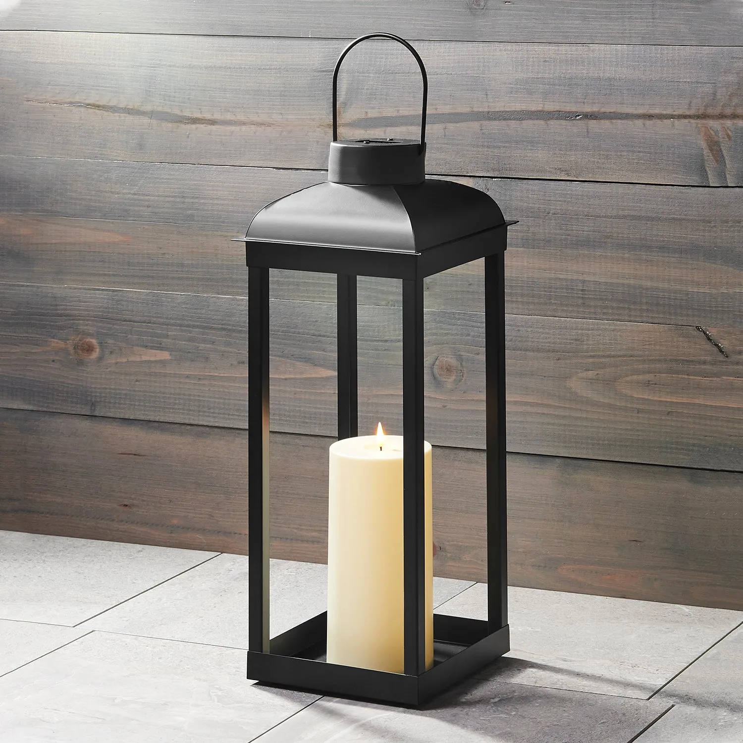 Tanner Solar Flameless Lantern, Large