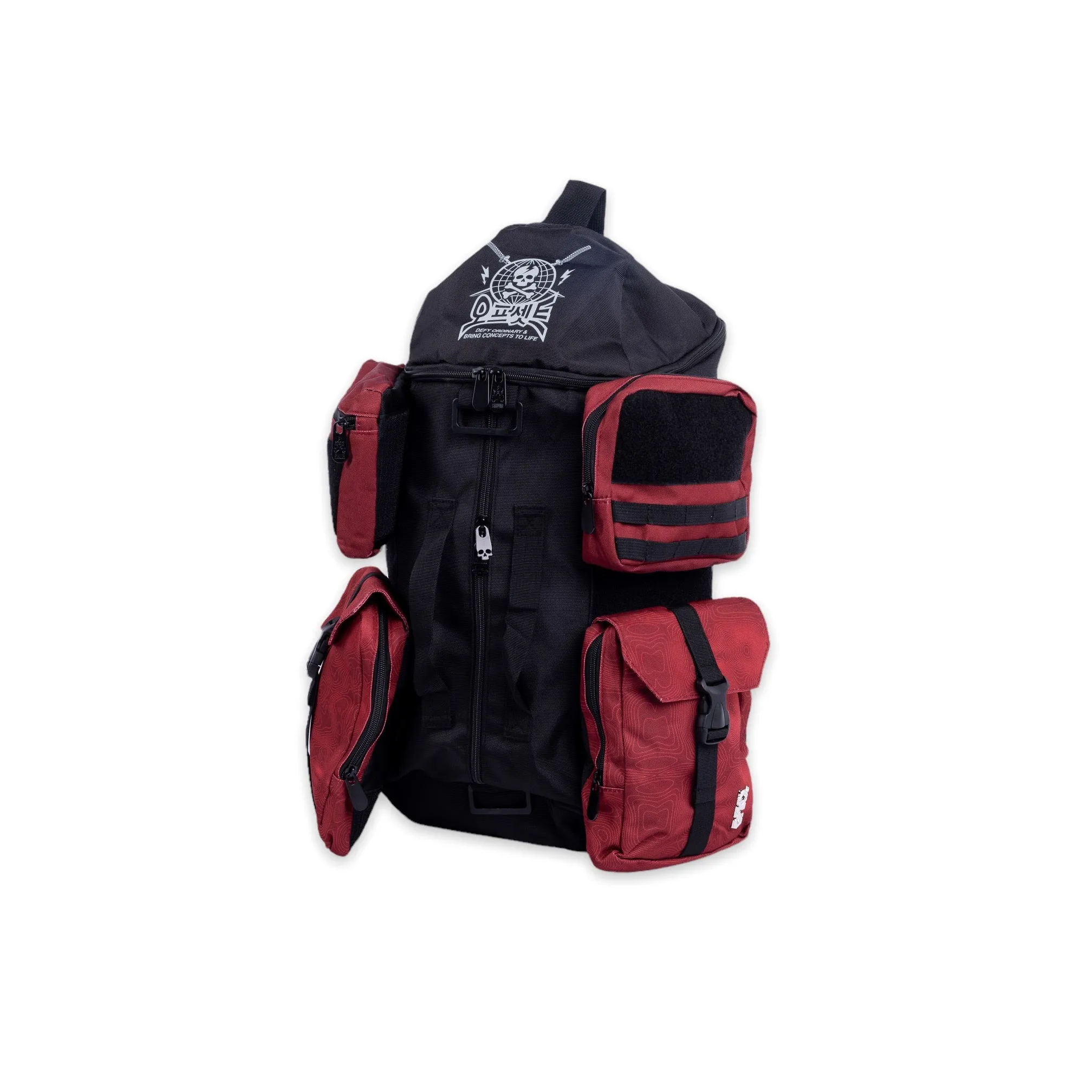 TBG-14 Techwear Style SHWA Red Buffle Bag - 2-in-1 Backpack and Duffle Bag