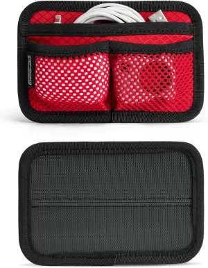 TCM3 Mini EDC Organizer Board, Backpack Accessories with Open Pocket & Mesh Pocket, Utility Admin Bag Insert Panel Hook and Loop Modular Organizer for Daily Carry(Red)