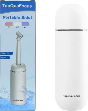 TopQuaFocus Portable Bidet for Travel,380ml Postpartum Care Peri Bottle for Feminine Hygiene,Baby Bathing,Pain Relief and Hemmoroid Treatment-White