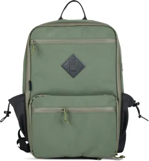 Trademark Supply Mark V Minimalist Modular Backpack, Expandable Travel Backpack for Work or Travel. (Green)