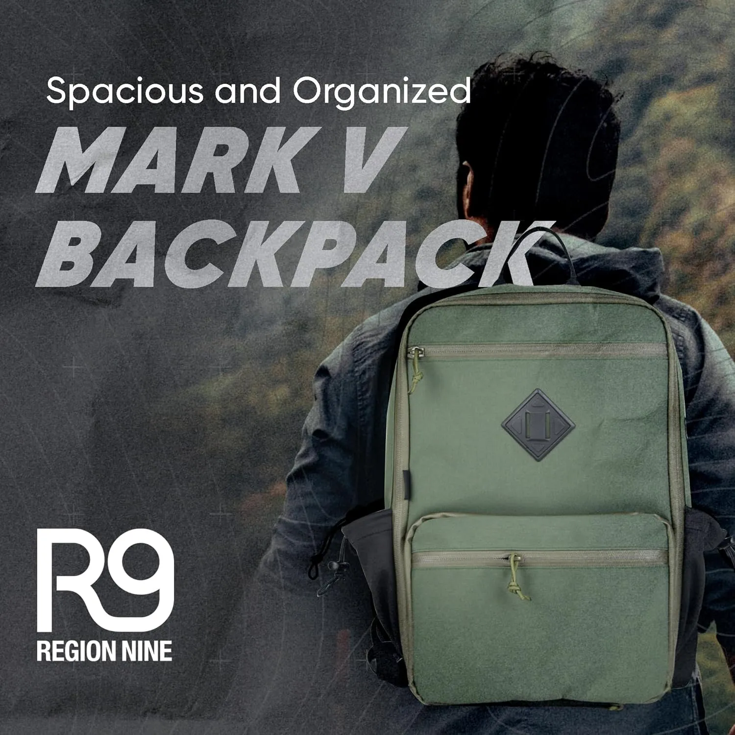 Trademark Supply Mark V Minimalist Modular Backpack, Expandable Travel Backpack for Work or Travel. (Green)