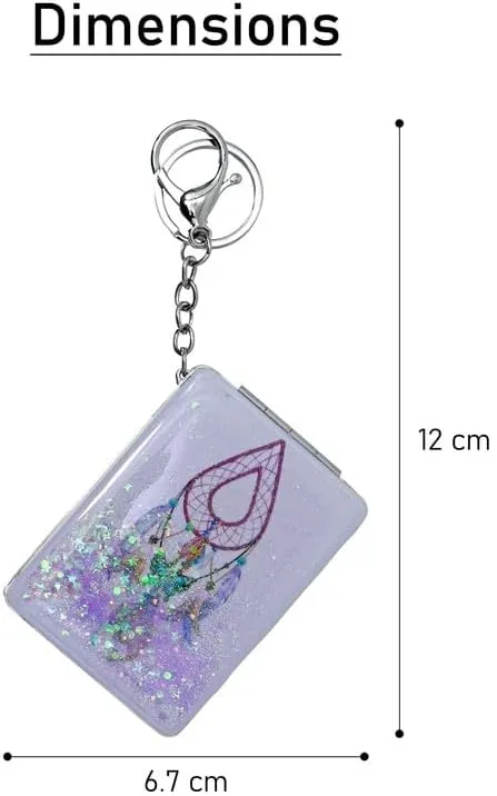 Travel in Style with a Folding Cosmetic Mirror Keychain Compact Round Pocket Mirror for Women for Girlfriend