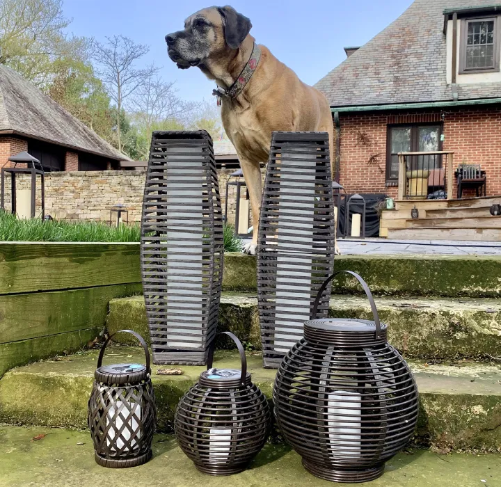TX USA Oversized Solar Lantern Set (Set of 2)