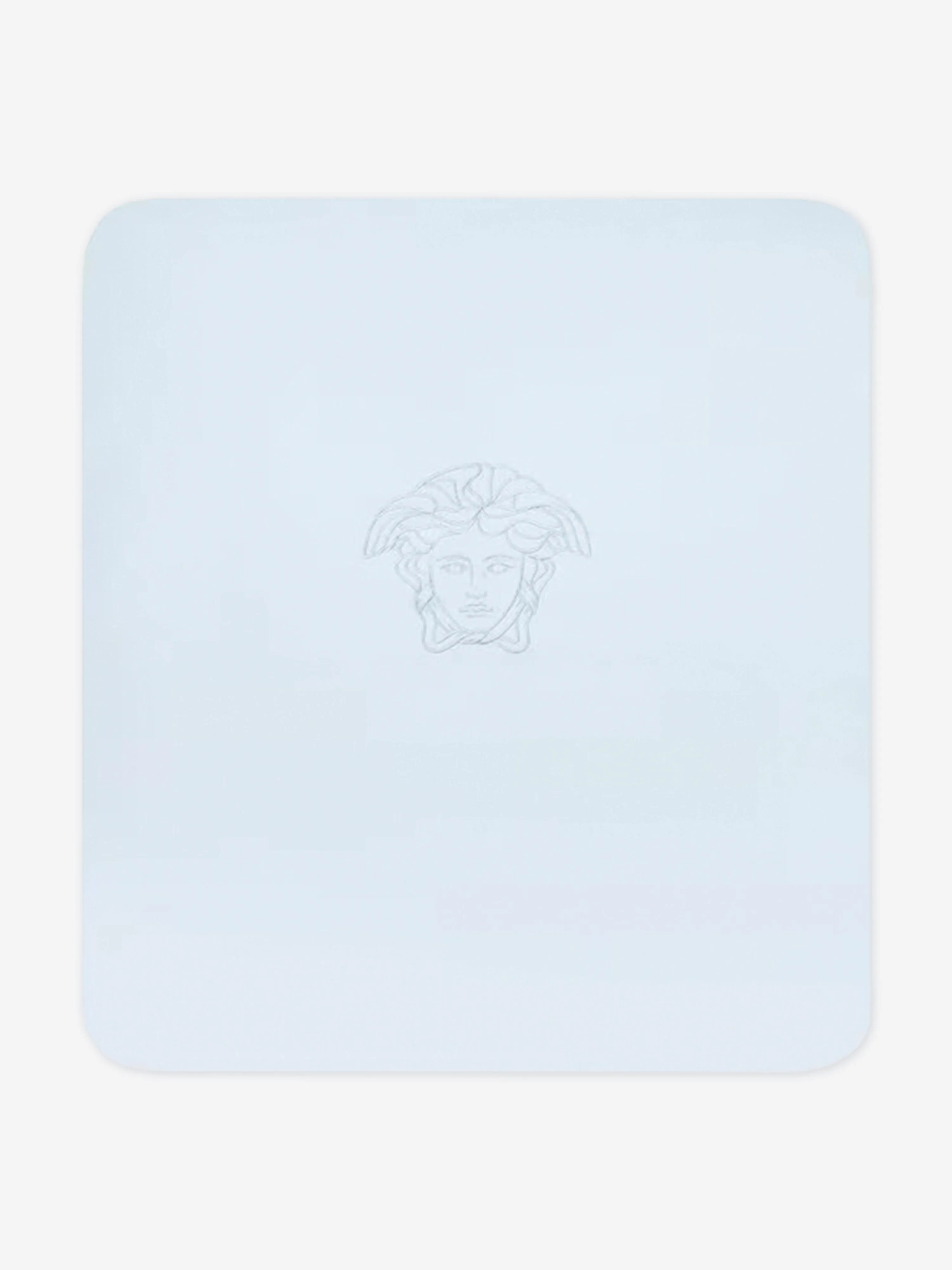 Versace Baby Boys Embroidered Logo Blanket in Blue