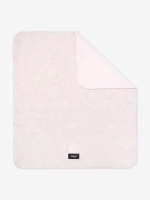 Versace Baby Girls Embroidered Logo Blanket in Pink