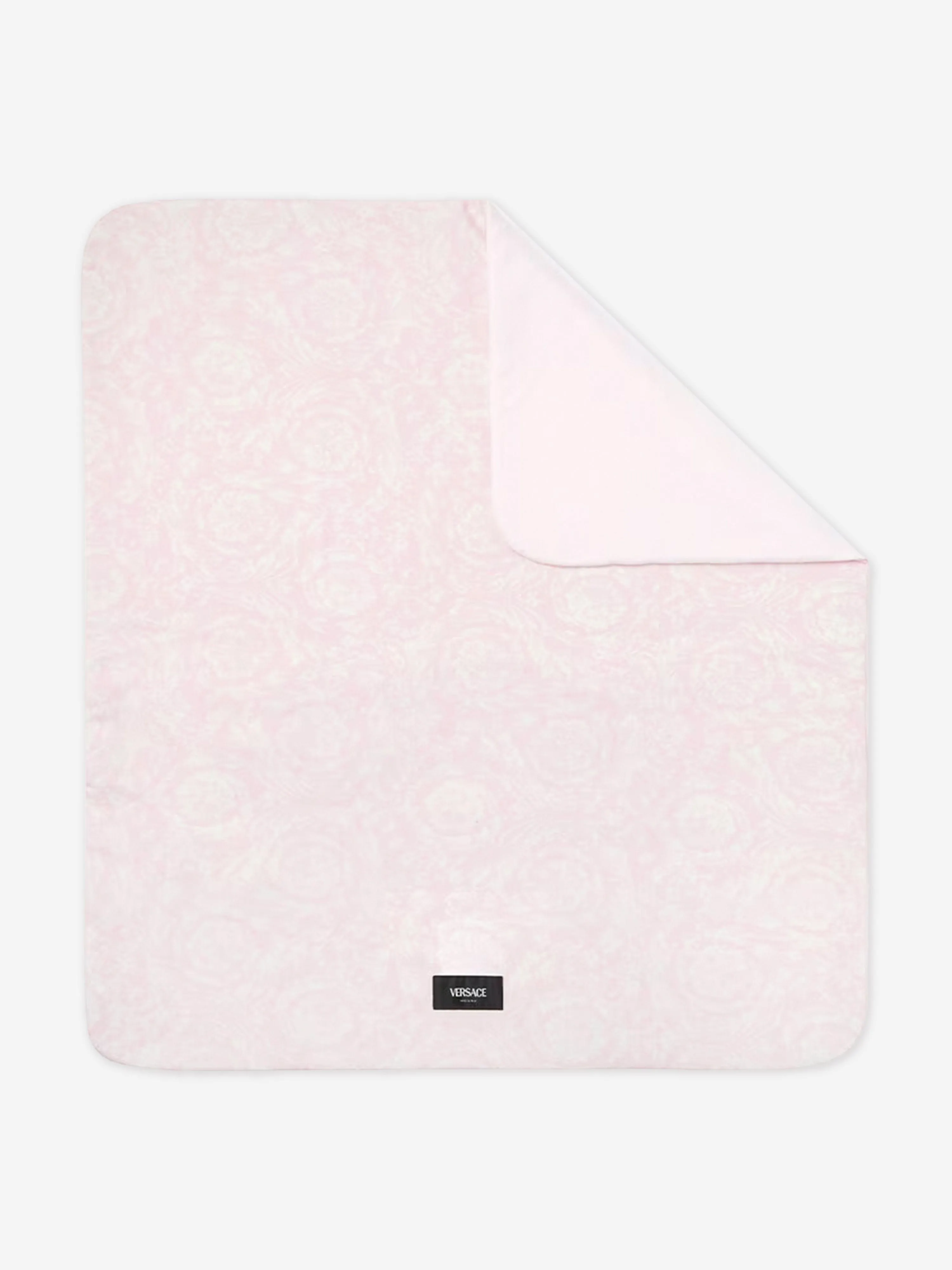 Versace Baby Girls Embroidered Logo Blanket in Pink