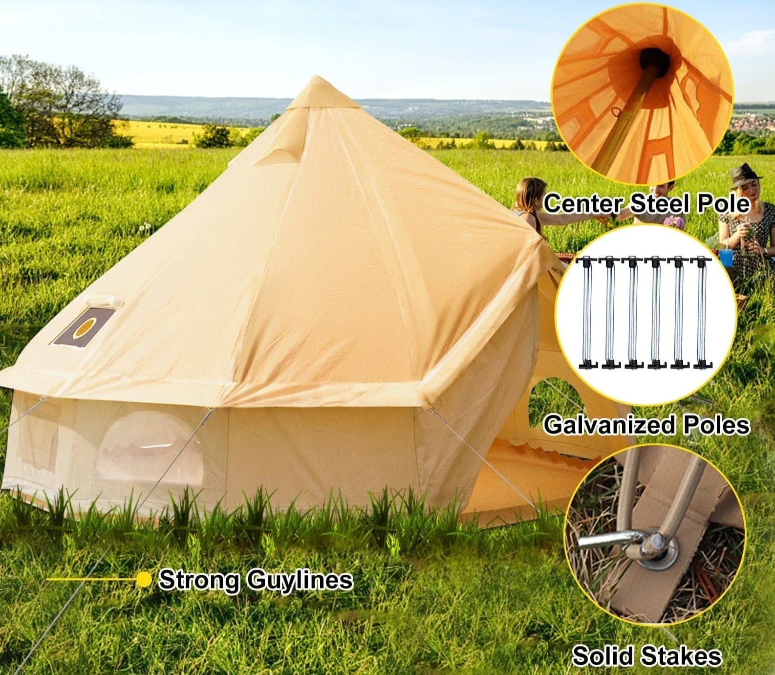 VEVOR Ultimate 4-Season Canvas Bell Pop Up Tent