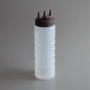 Vollrath 3332-1301 Tri Tip™ Squeeze Bottle - 32 Oz., Clear Bottle/ Brown Cap