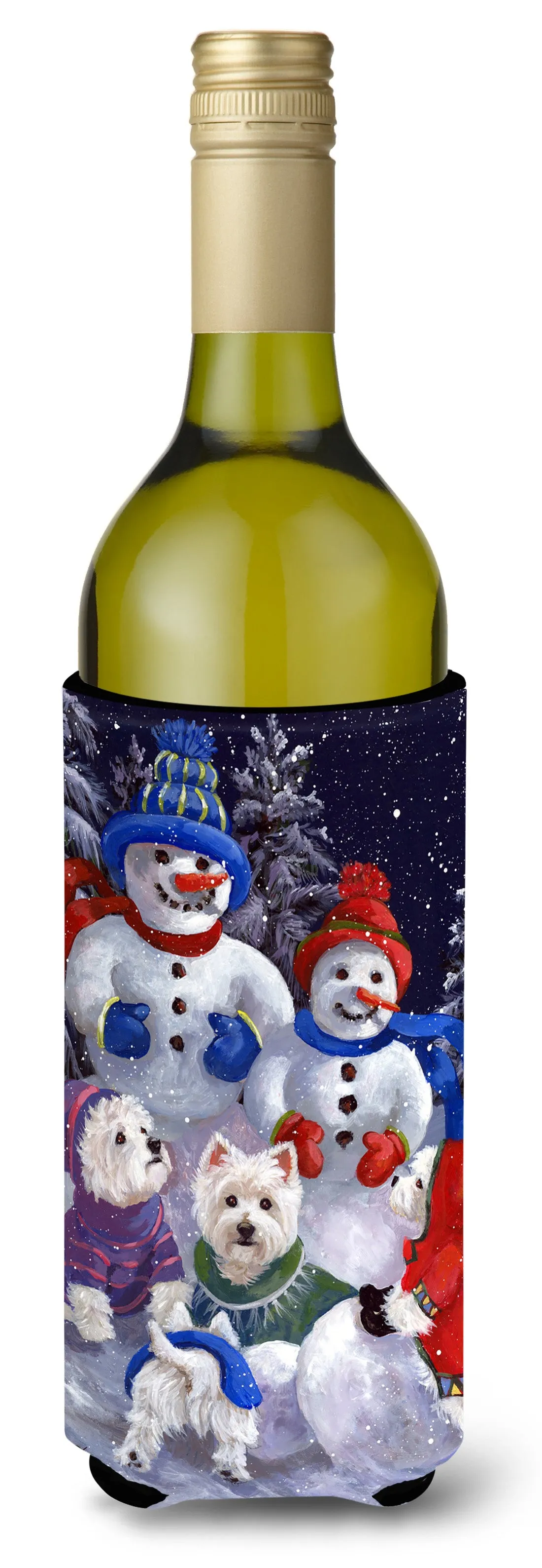 Westie Snowpeople Wine Bottle Hugger PPP3135LITERK