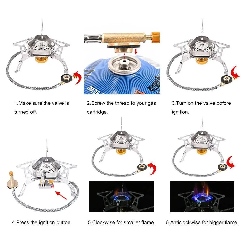 Windproof Camping Stove - Outdoor Gas Cooker for Camping and Hiking