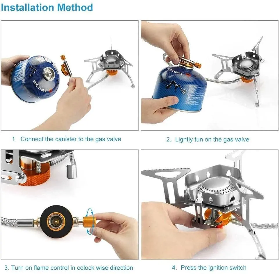 Windproof Camping Stove - Outdoor Gas Cooker for Camping and Hiking
