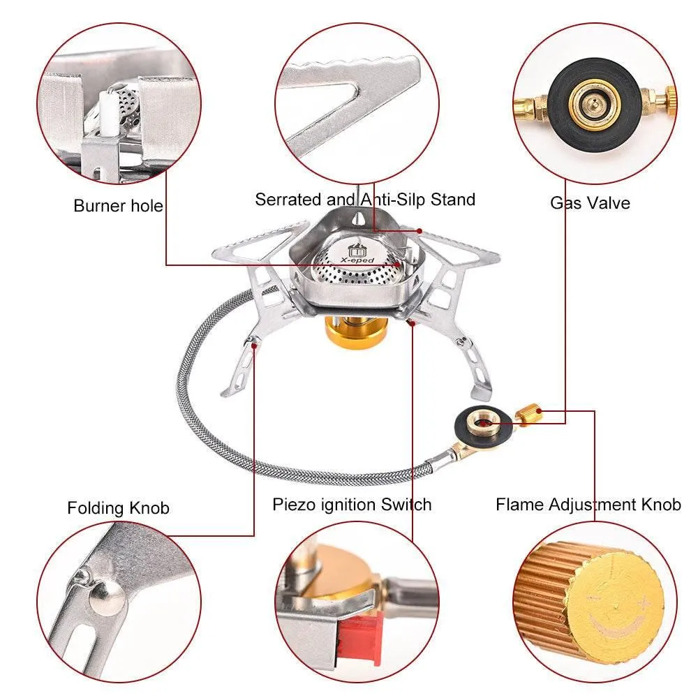 Windproof Camping Stove - Outdoor Gas Cooker for Camping and Hiking